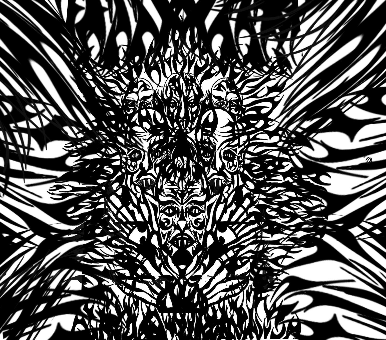 Brand illustration: tangle of thorns drawn in black ink